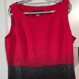 Andrew Marc Vibrant Red And Black Dress